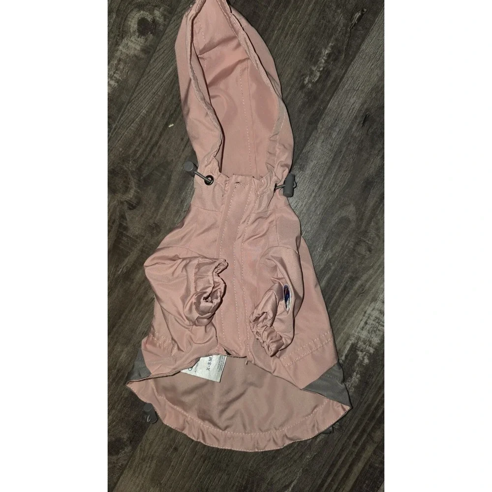 Champion Pink and Gray Water Resistant Raincoat Pet stadium Jacket Dog's Size XS